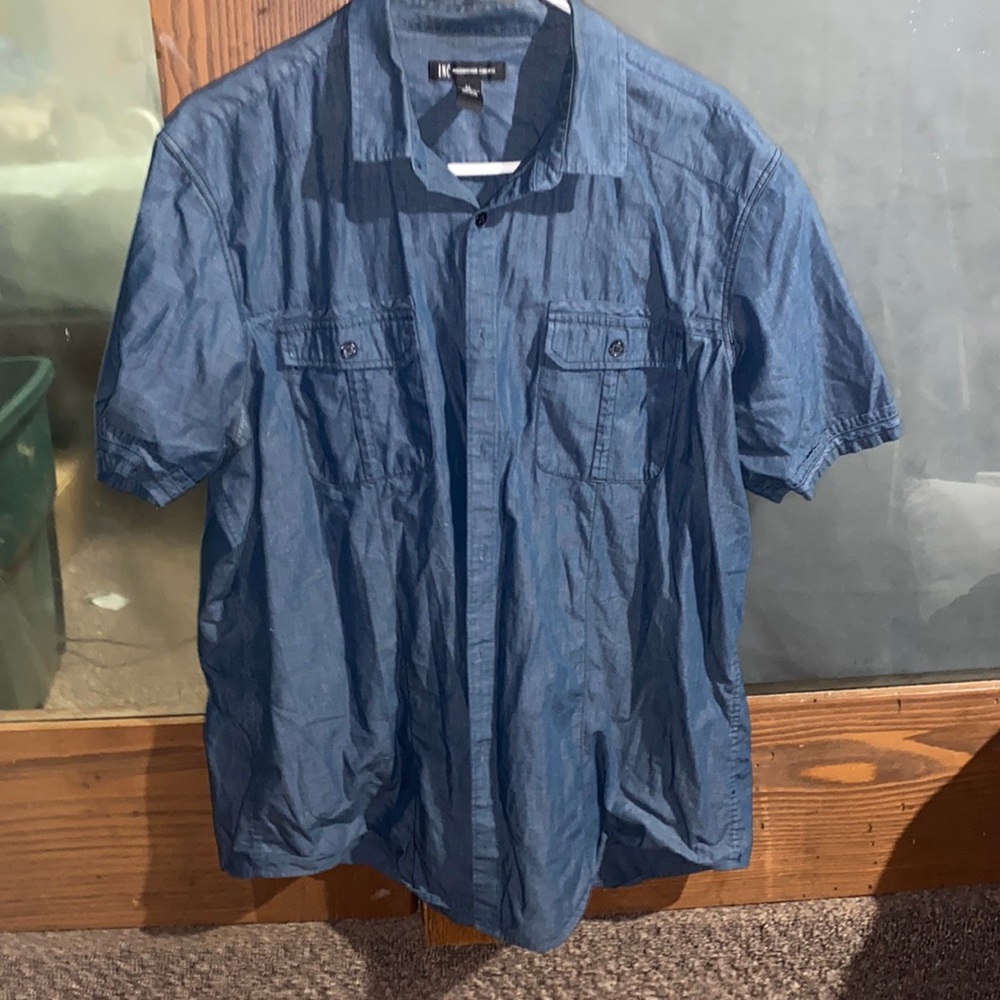INC XL Blue Mens Dress Shirt